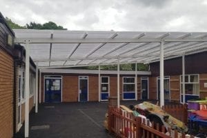 Shelter we installed at Hollinswood Primary School