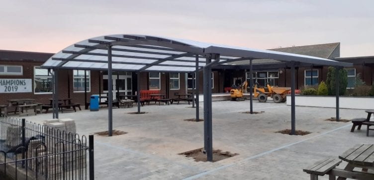 Canopy we installed at Humberston Academy