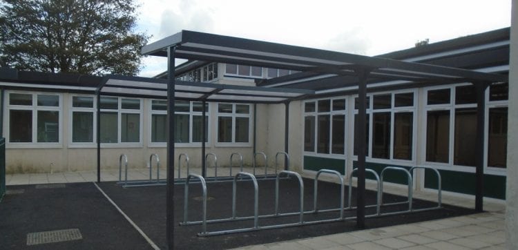 Bike shelters we fitted at Leavesden Green Primary School