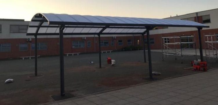 Dining shelter we designed for Outwood Academy Valley