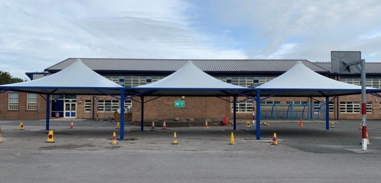 Fabric tepee canopies we made for Penketh High School