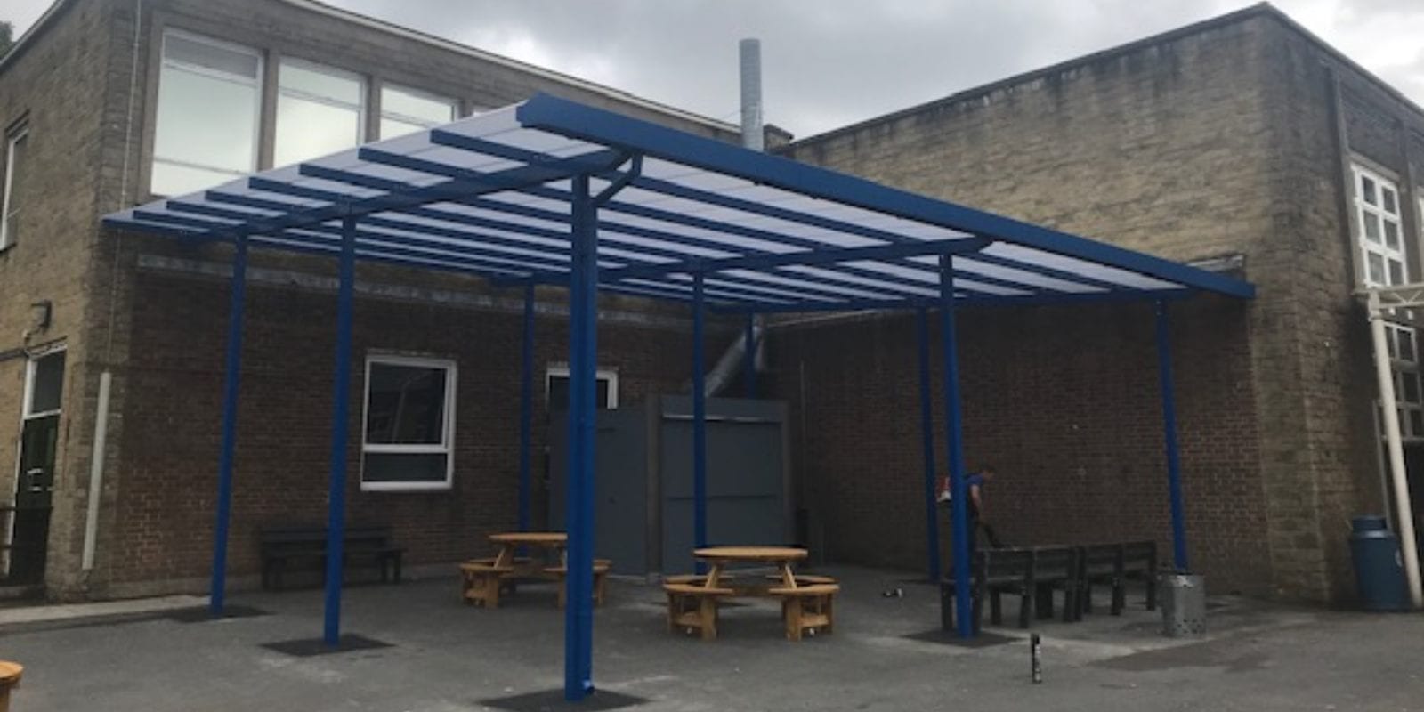 Saddleworth School Straight Roof Canopy