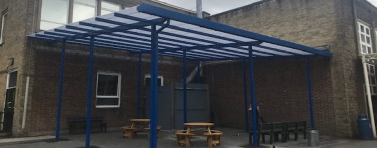 Saddleworth School Straight Roof Canopy