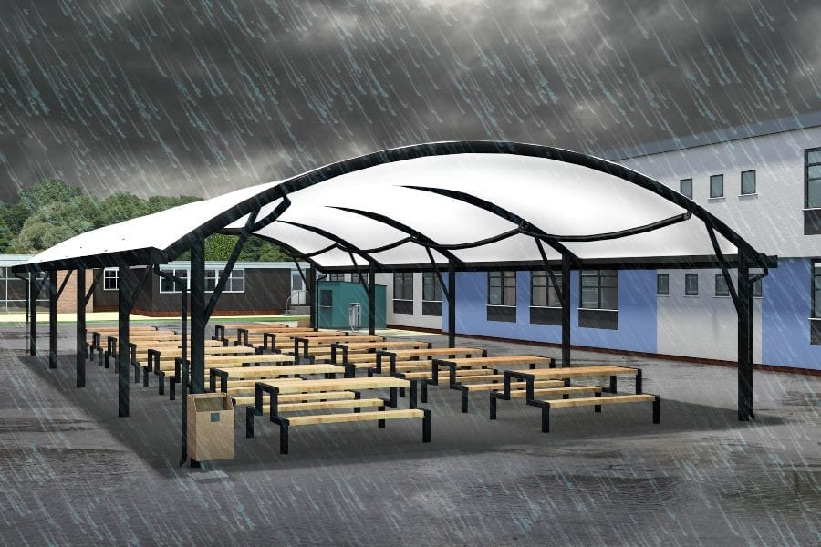 School Canopy with Fabric Roof