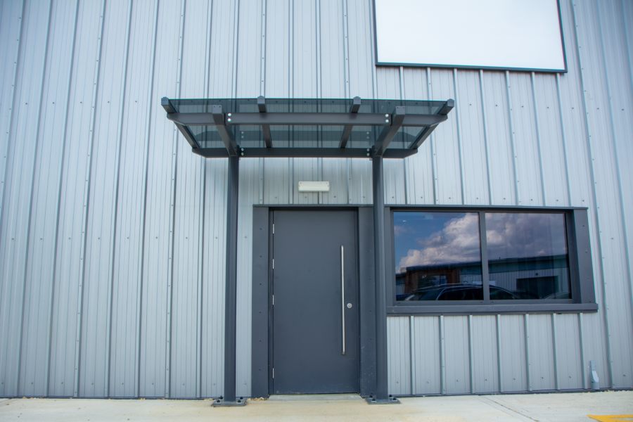 Glass Straight Roof Canopy