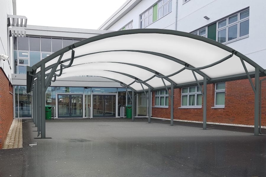 Fabric roof grey shelter