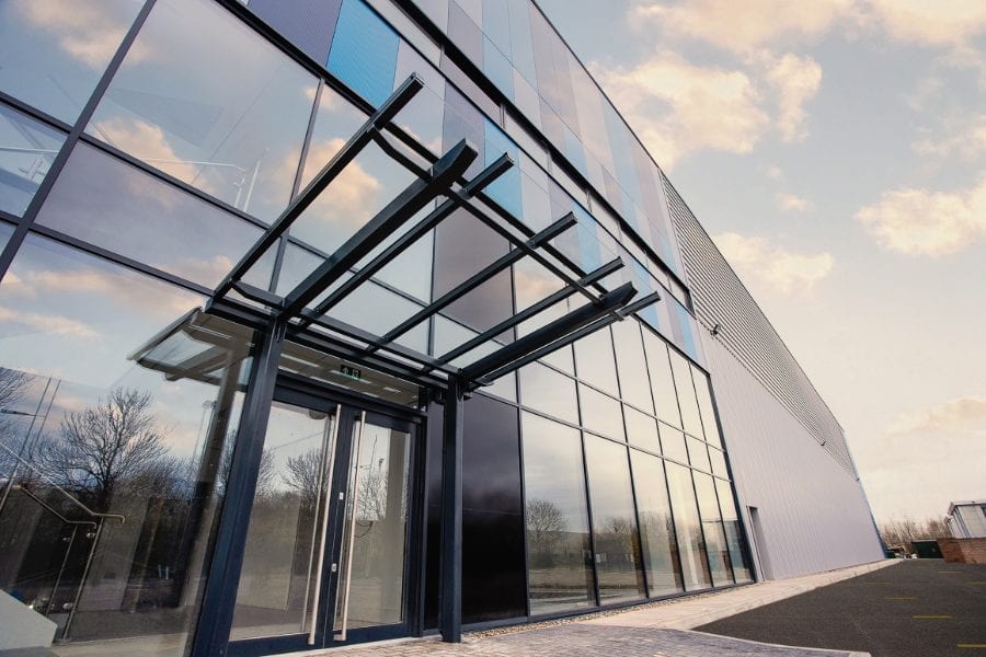 Entrance canopy we fitted at Estuary Boulevard