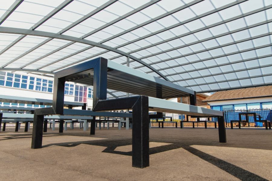 Picnic bench at John Taylor High School