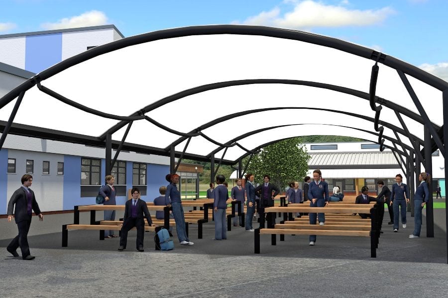 School Canopy with Fabric Roof