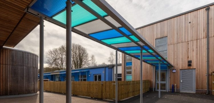 Colourful Shelter we built for St Nicholas Primary School