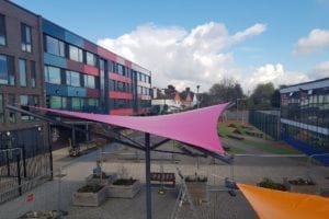 Shade sail we designed for Dunraven Academy