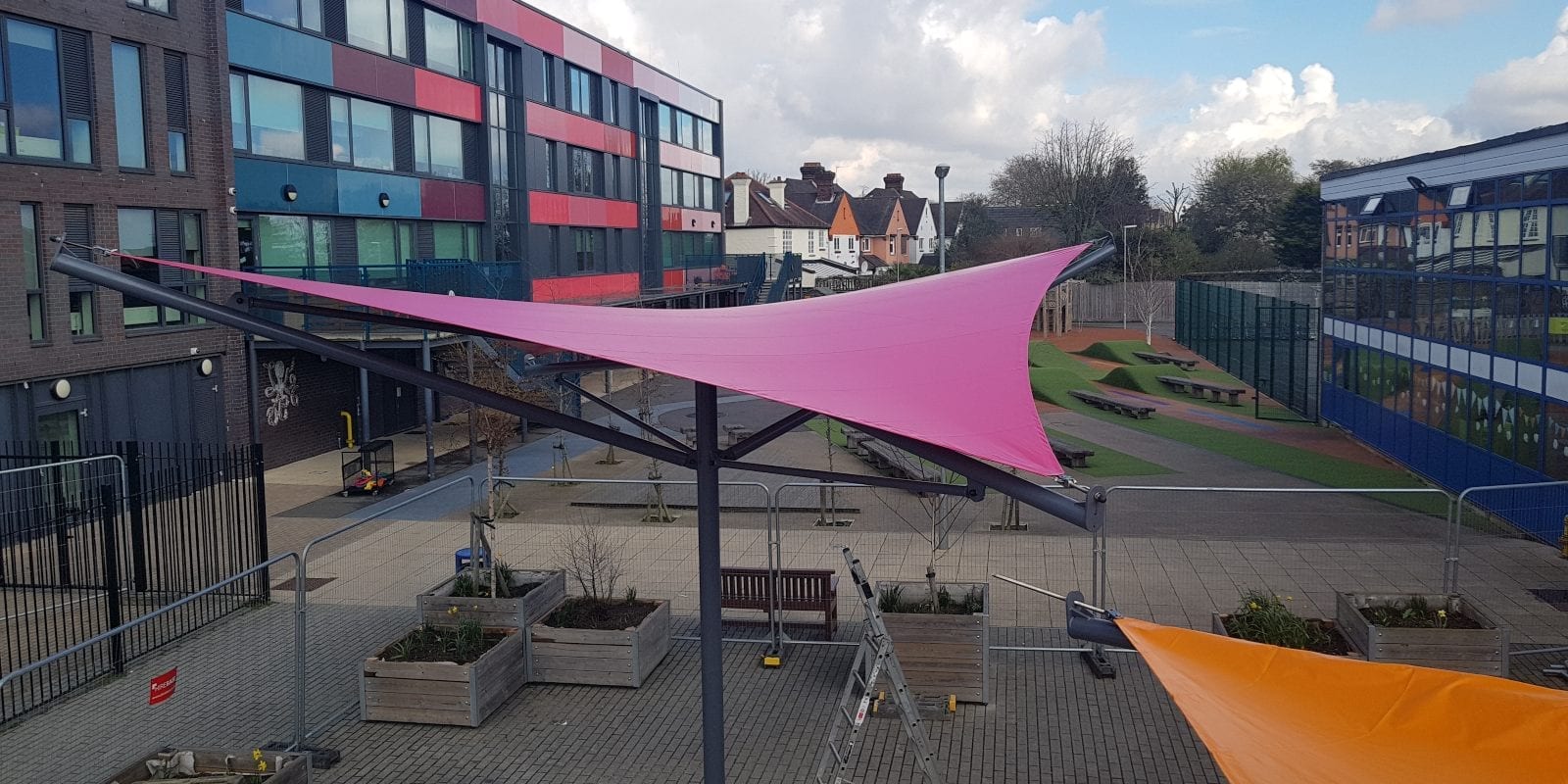 Colourful canopy we made for Dunraven Academy
