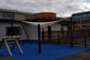 Fabric sail we made for Galashiels Academy