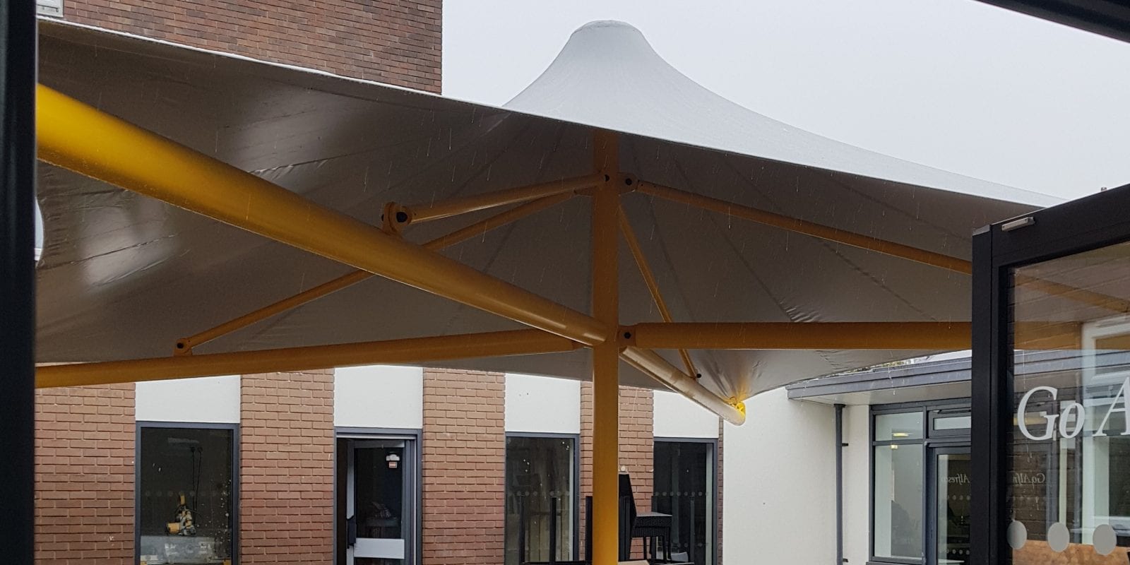 Fabric canopy we made for Reaseheath College