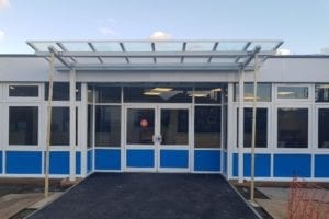 Entrance canopy we designed for Whybridge Infants School