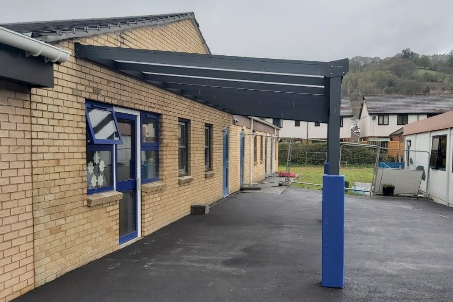 Playground canopy we designed for Ysgol Cynddelw