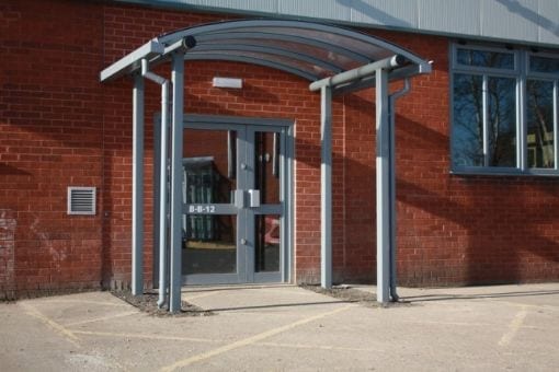 Entrance canopy we fitted at Coleg Cambria