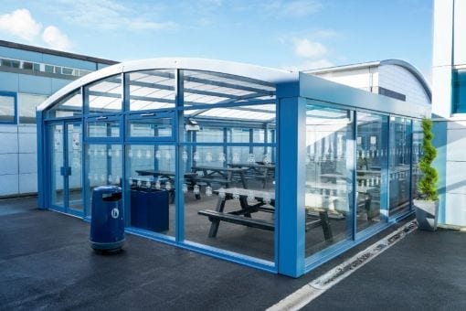 Enclosed canopy we designed for St Wilfird's School