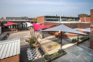 Sails we installed at Aldersley High School