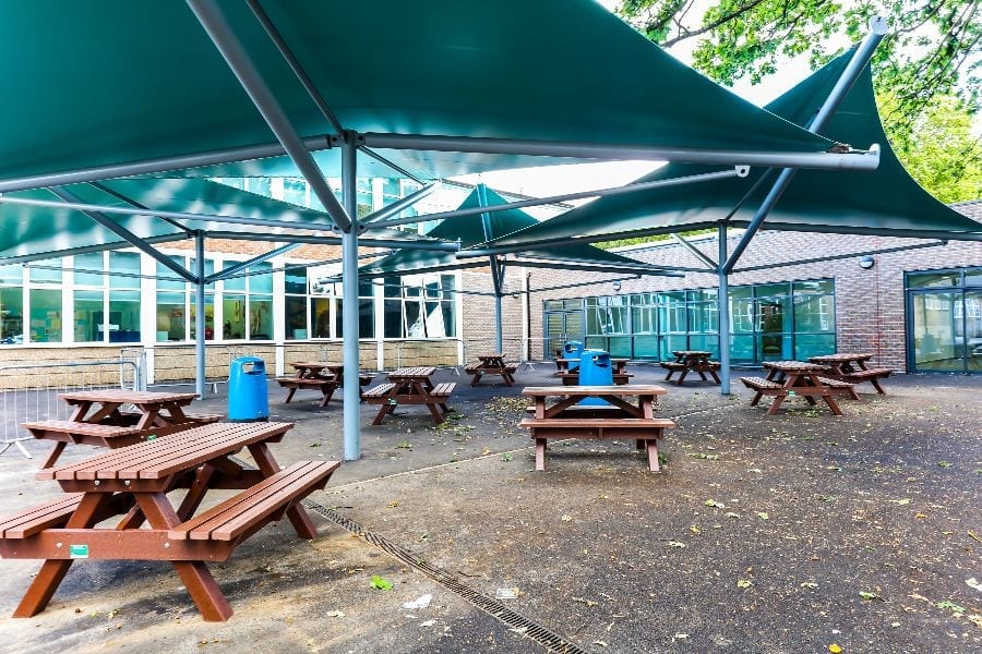 Canopies we designed for Chiswick School