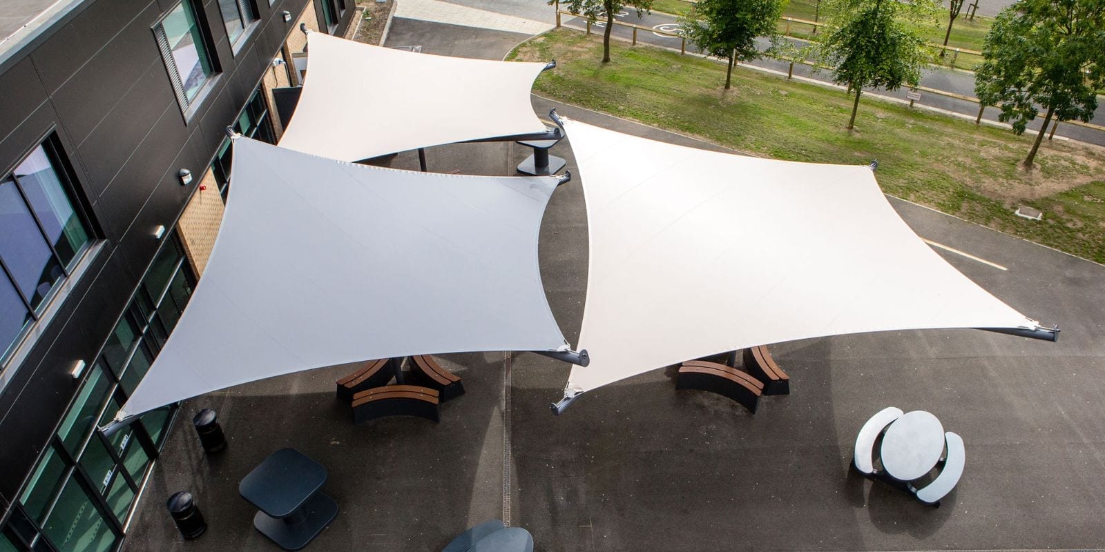 Shade sails we designed for Hessle Academy