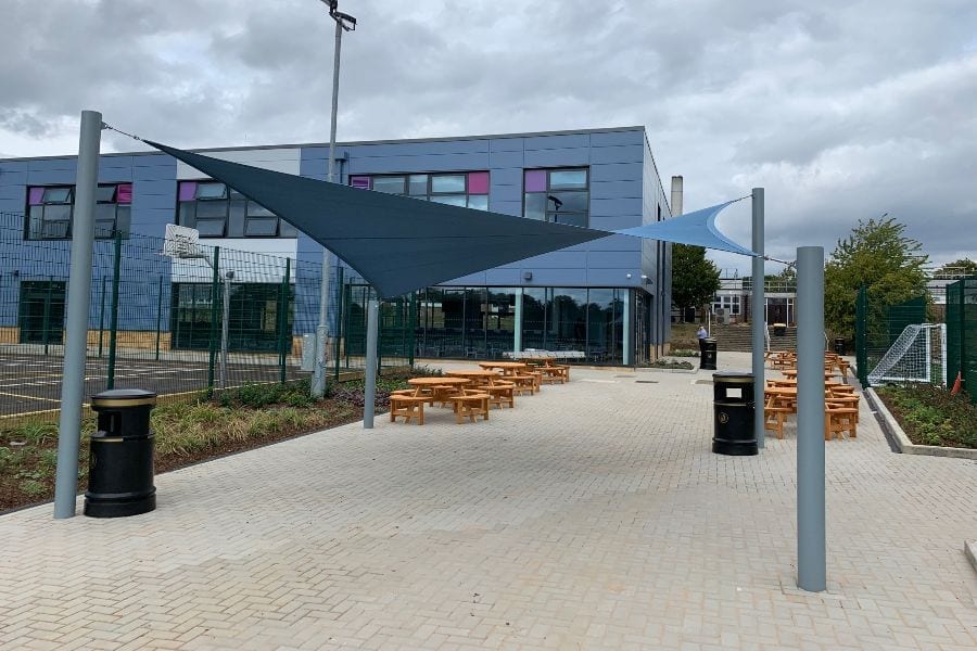 Sail shade designed for Jack Hunt School