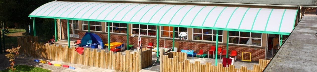 Ludlow Junior School Curved Roof Canopy