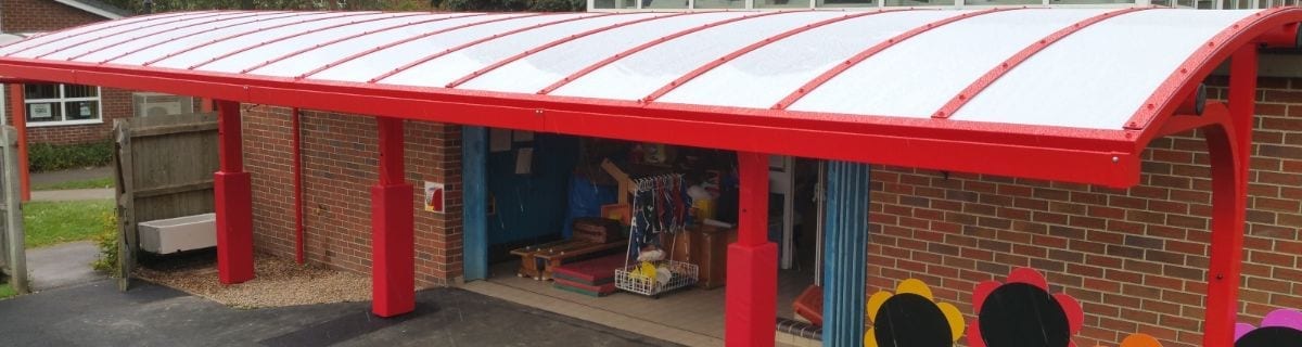 Shelter we installed at Shelton Infants School