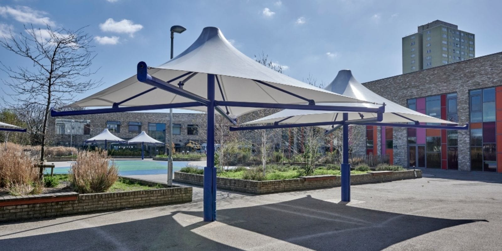 Canopies we installed at The Willow School