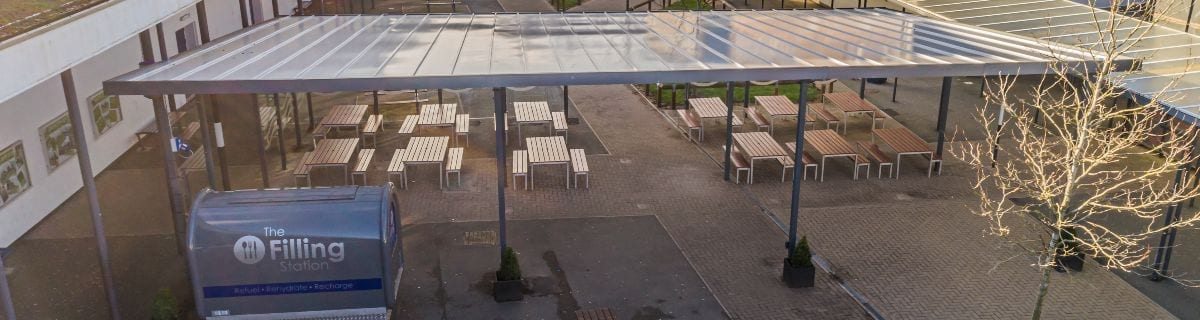 Bespoke canopy we fitted at Whitecross School