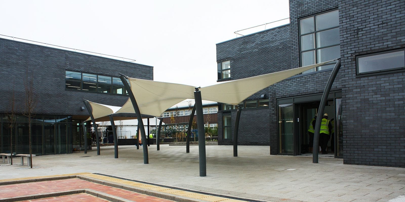 Shade sail we designed for Winstanley College