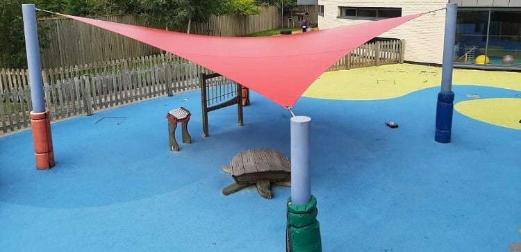 Fabric canopy we installed at Bluebell Park School