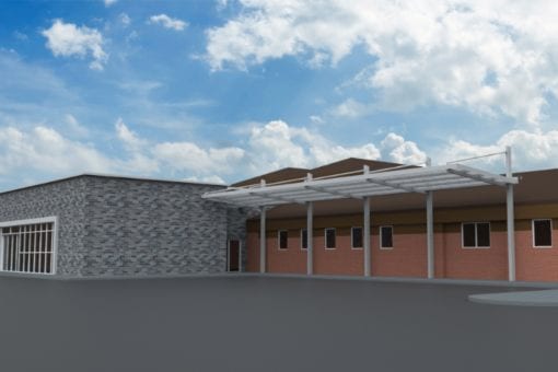 Cantilever canopy visual for Countess of Chester Hospital