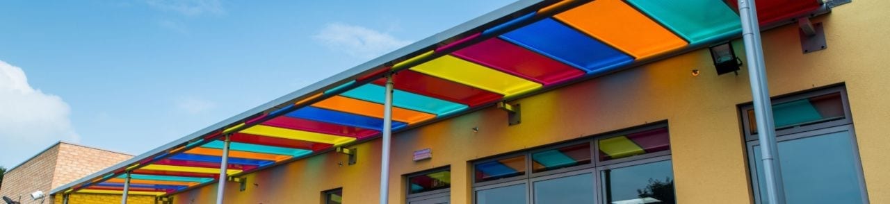 Multicoloured Polycarbonate Coloured Roof Canopies A S Landscape