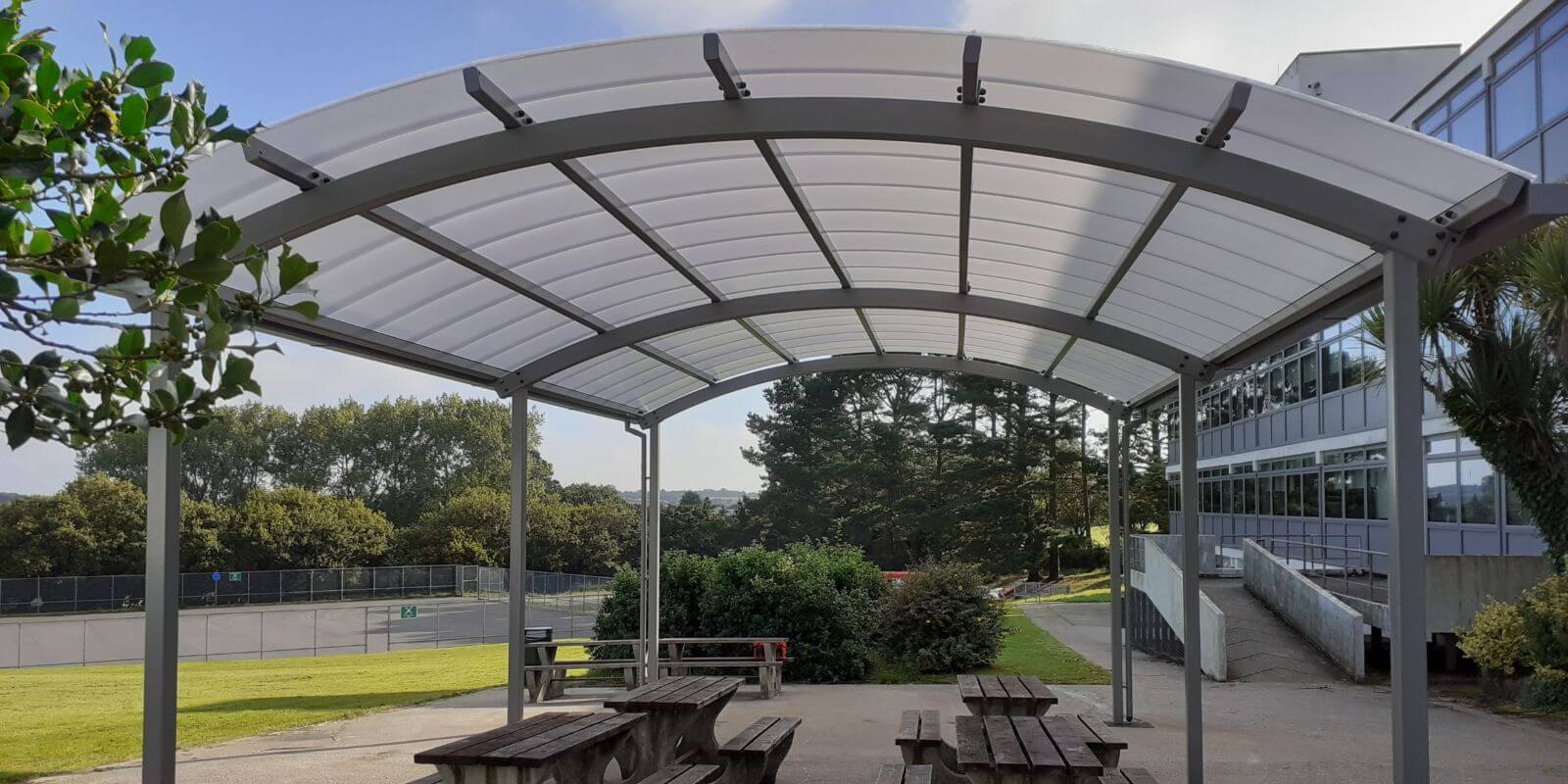 Curved Roof Shelter we made for Falmouth School