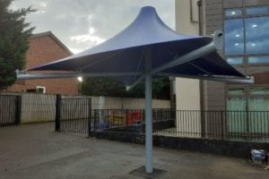 Umbrella canopy we made for Glebe School