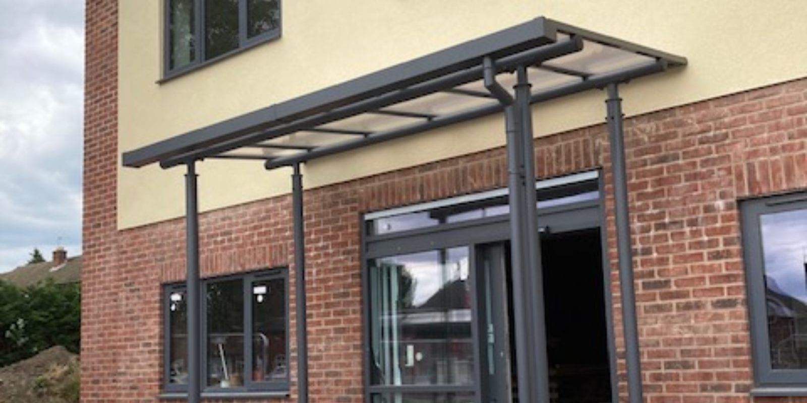 Entrance canopy we made for Great Barr Medical Centre