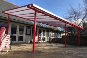 Play area canopy we fitted at Hythe Primary School