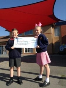 Shade sail we donated to Monksdown Primary School