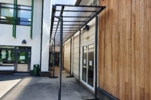 Walkway canopy we fitted at Sheringdale Primary School