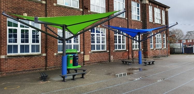 Sail shades we made for St Clares RC School