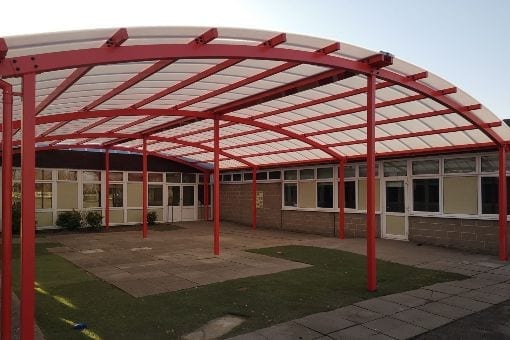 Play area canopy we made for Woodlands Primary School