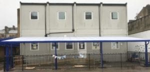 Playground canopy we installed at St John's Walworth Primary School