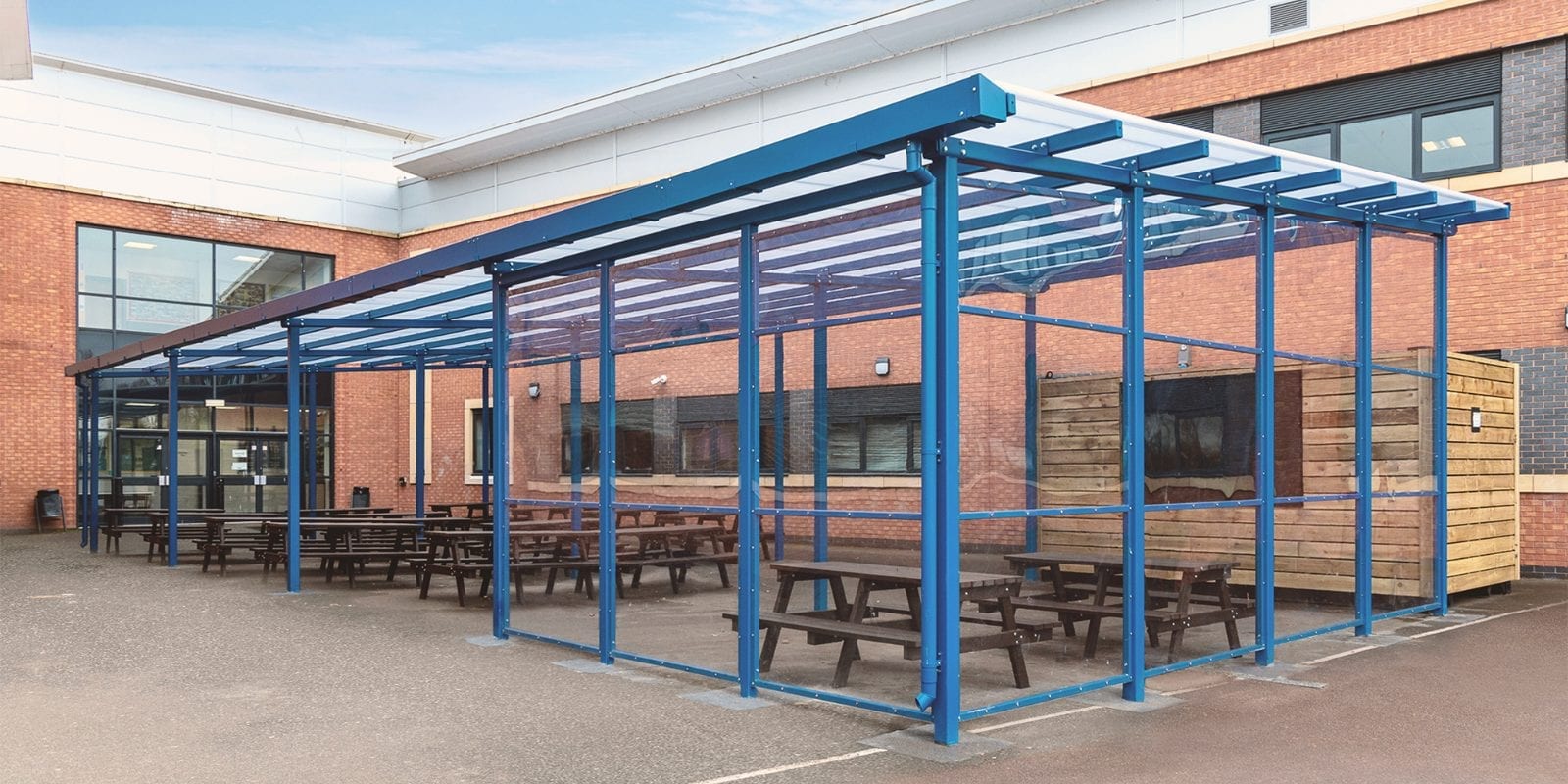 Canopy with sides we installed at Avon Valley School