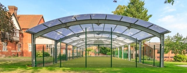 Covered multi use games area we made for Haileybury College