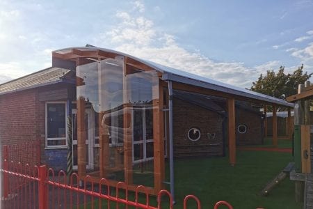 Timber canopy we made for St George's Catholic Primary School
