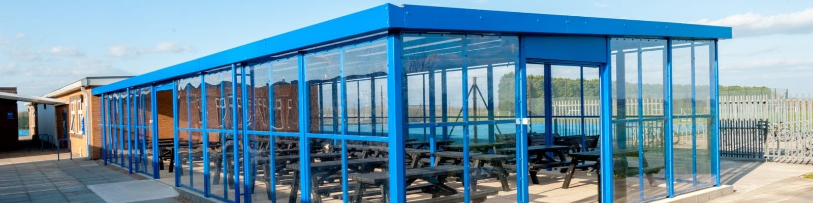 Outdoor Dining Shelter we made for Branston Academy