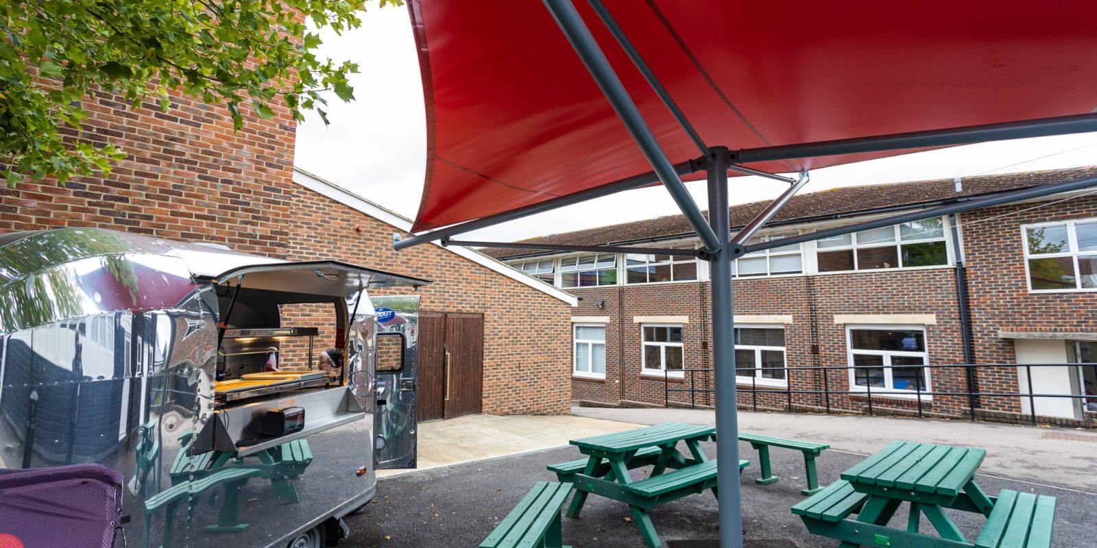Dining area shelter we designed for Hill View School for Girls