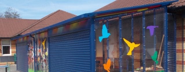 Enclosed canopy we made for Monksdown Primary School