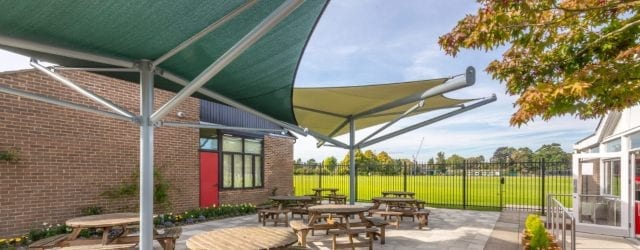 Covered seating area at The Perse School